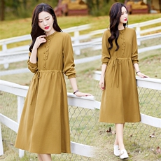 连衣裙优雅显瘦长袖A字裙气质淑女风2026年春季，女装连衣裙，倪叶myz