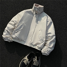 冬装美式复古羊羔毛翻领棉服飞行夹克棉衣加厚外套男H1031P128，男装夹克，电商A341