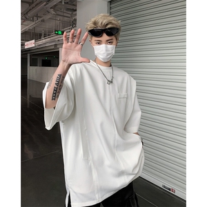 男装短袖t恤24夏抗皱潮牌假两件上衣男生体恤XZ514-2-202424-P58
