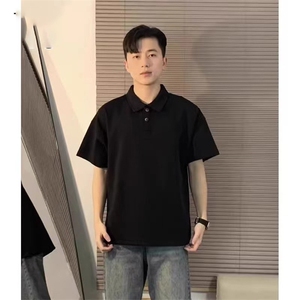 基础款重磅Polo衫短袖男款夏季成熟痞帅衬衫领T恤内搭正肩半袖男图片