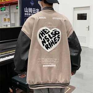 春季潮牌宽松休闲情侣外套新款美式街头棒球服夹克男 W3040-P68图片