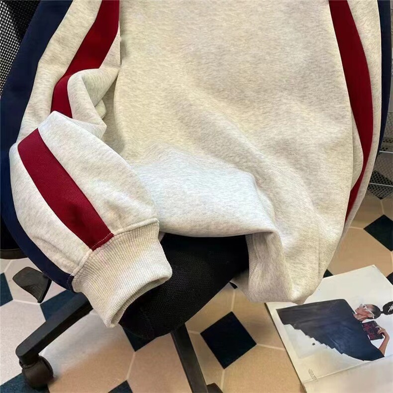 【有货】FB00HH-常规特P45加绒特P55拼接条纹卫衣男女连帽外套,男装卫衣,星座1007（原301D）