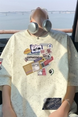 ！2026新款男士潮牌印花短袖T恤小碎花情侣半袖T2527特P28，男装T恤，电商B220