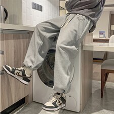 华夫格运动裤男大码抽绳休闲裤卫裤HK78238-P35加绒款P45，男装休闲裤，电商A040