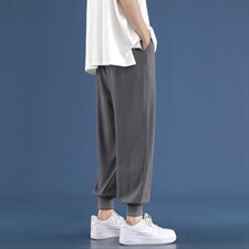 2023夏季薄款休闲裤男冰丝新款潮流九分长裤子2026-特批20，男装休闲裤，星座718-1