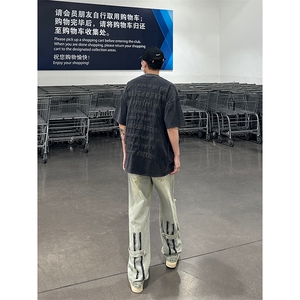 B221 美式ins高街暗黑系小众拉链直筒牛仔裤 LK23073-P65 控88图片