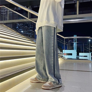 牛仔裤男夏季潮大码休闲裤子高街设计感裤子KJ15P42图片