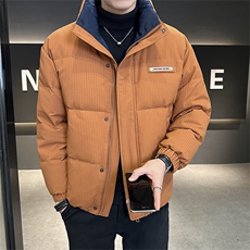 2025冬季店主风无帽立领纯色休闲高品质羽绒服外套男YR807-P185，男装羽绒服，电商A413