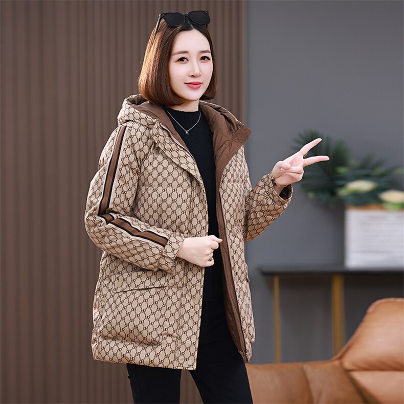 2024年冬新款90白鸭绒羽绒服外套连帽休闲中长款羽绒服收腰显瘦，女装羽绒服，雪樱依海