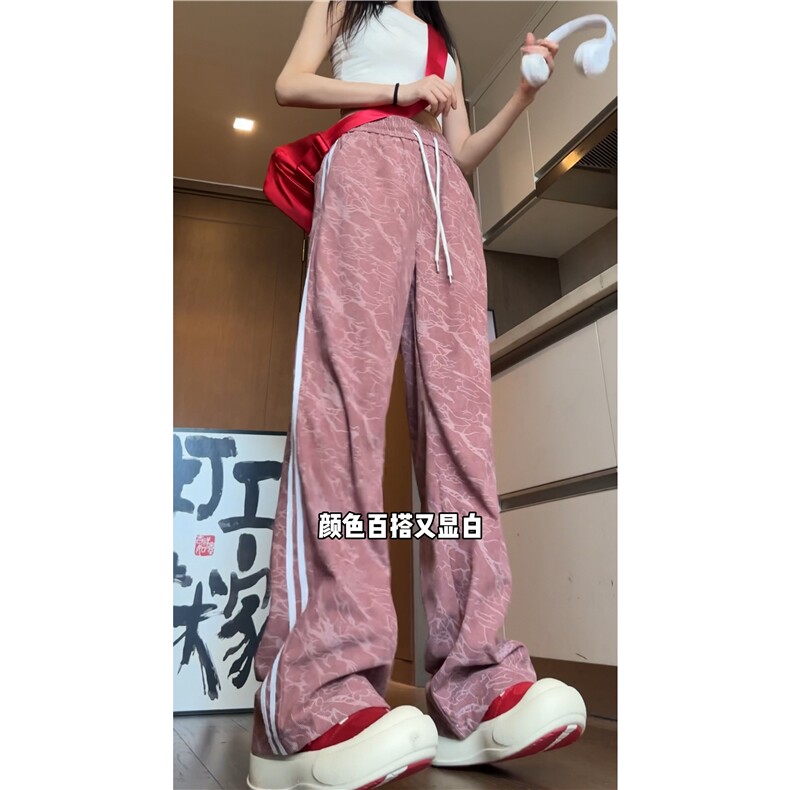 秋季新款远动条纹花色灯芯绒宽松休闲裤B315-K24300-特p35控68图片