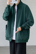 8XL-M美式复古棒球服外套男特大码潮牌双拉链立领夹克衫JK005P85，男装夹克，电商B312