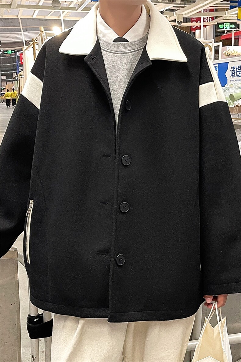 男装呢料大衣2026秋冬季新款毛呢大衣男生外套XZ514-2-F596-P115,男装毛呢大衣,星座514-2(原B239)