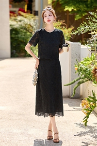 小香风套装裙2025夏新款高端气质独特绝美漂亮法式蕾丝两件套图片