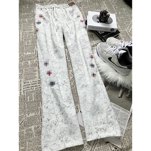 春装高品质扎染刺绣工艺弯刀卫裤男重磅复古垂感休闲运动裤阔腿裤