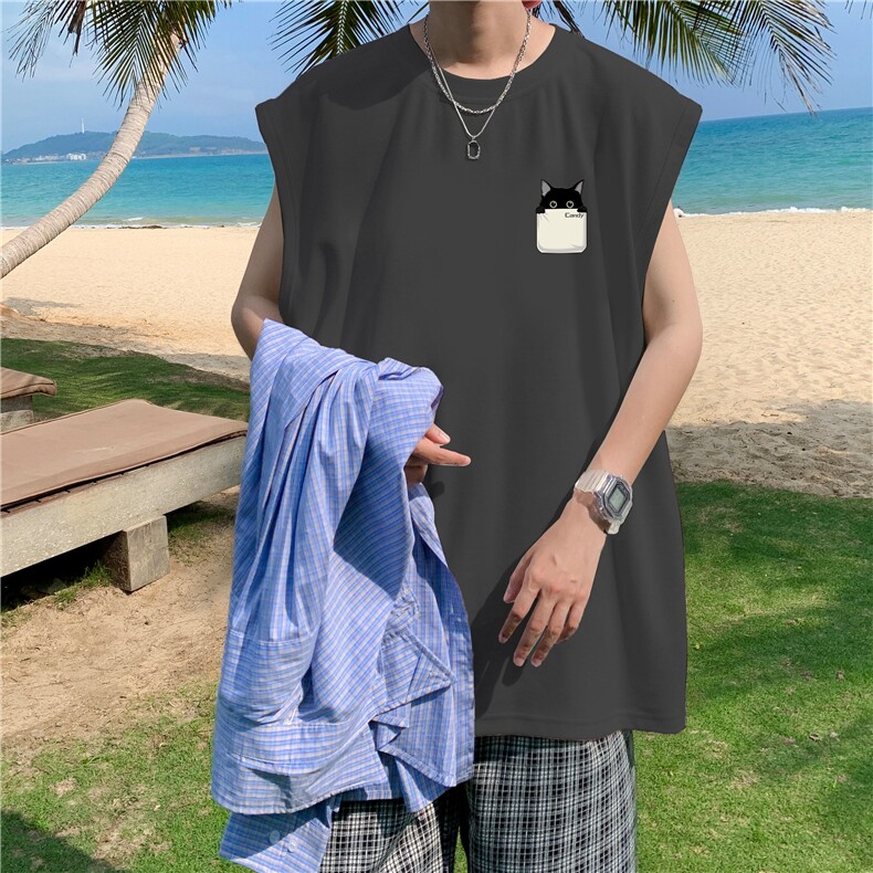 量大图低自动【有货】纯棉背心HD019-1-BX2508-P20，男装背心/马甲，电商019-1