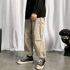 2021春秋季新短句港风大码男工装束脚直筒阔腿九分裤休闲裤K236-P55，男装休闲裤，电商A001