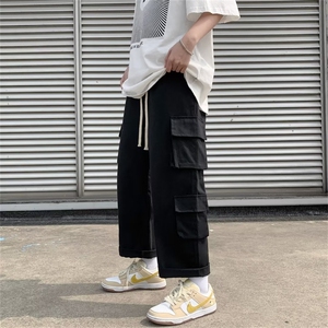 春秋新款韩版宽松阔腿休闲裤港风ins多口袋工装裤男 K3991-P34图片