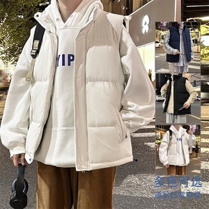 加绒加厚男立领棉马甲棉袄面包服保暖背心大码M-5XL MJ908 P40图片