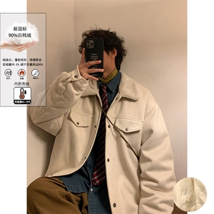 新标90绒抖音直播品质羽绒服 兔毛领宽松加厚羽绒外套Y866-P218图片
