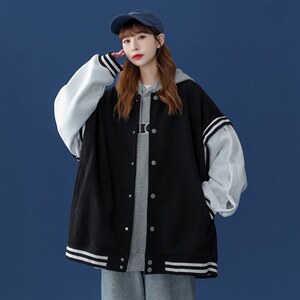 ！秋季潮流中性风简约休闲夹克情侣棒球服外套 G550 P75控98图片