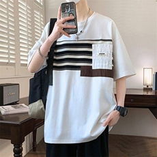 25171-特P40夏季休闲时尚T恤男短袖打底衫青少年潮牌印花T恤，男装T恤，电商D310B