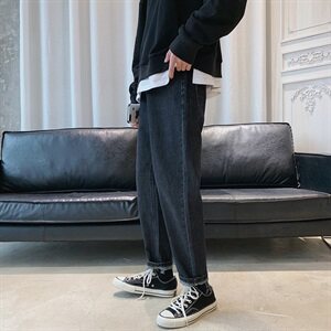 主推款2021初秋新品宽松直筒牛仔裤休闲百搭男裤子D309-2 K03 P55图片