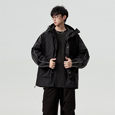 B225-A9919-P96-X128-户外春秋连帽反光条夹克冲锋衣外套-现货，男装夹克，电商B225