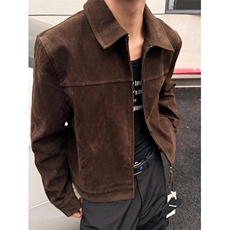 网图短款麂皮绒夹克秋季时尚外套1209-1-JK27-P88，男装夹克，星座1209-1