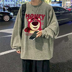 直播品质重磅纯棉美式蜡染水洗做旧潮牌宽松长袖t恤CT300特P38，男装T恤，电商A486