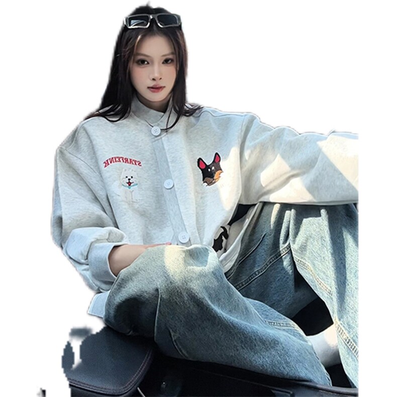 趣味毛巾绣慵懒开衫卫衣男女xh133-特p70,男装卫衣,电商B367