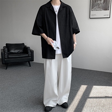8XL-M亚麻短袖衬衫男夏薄款宽松休闲百搭大码半袖衬衣DC28002P50，男装衬衫，电商B312