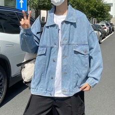 复古阔版牛仔外套女2024春秋季宽松简约休闲气质流行上衣JX302，男装工装外套，星座1116A-1（原606A）