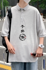 PL57070-P35翻领短袖polo衫男大码胖子半袖t恤男有领保罗衫模特，男装Polo衫，电商A040