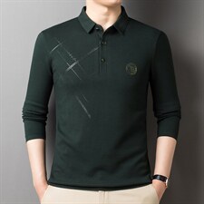 中年长袖t恤男士翻领卫衣刺绣2023春秋季新款潮流男装休闲打底衫，男装卫衣，电商B212（原钱塘6029）