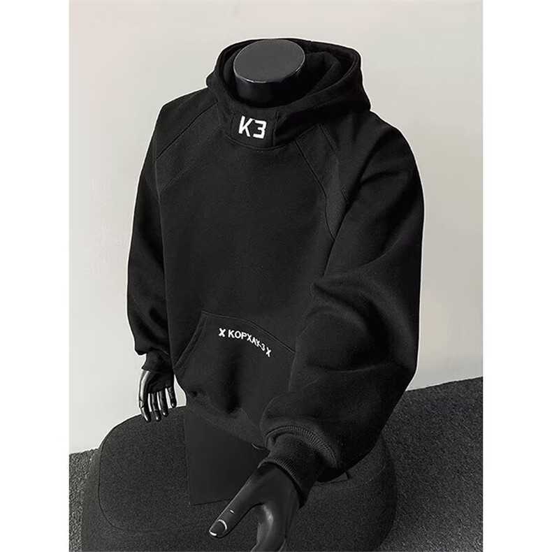 美式连帽卫衣男秋冬加厚情侣装潮牌痞帅帽衫外套WLX96-P43加绒50,女装短外套,星座1008