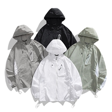 夏季中性风高品质50D尼龙皱时尚纯色防晒衣DSA157B-F7734-P55，男装防晒衣，电商A157B