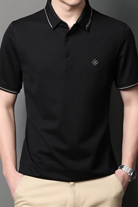 夏季新款男士翻领短袖t恤中年有领男装上衣服休闲POLO衫图片