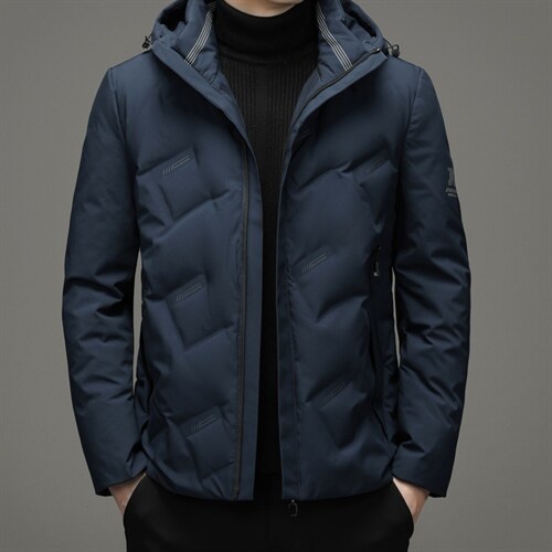 2023冬季连帽羽绒服短款中年男装加厚保暖外套XXH20702-P220，男装羽绒服，电商B212（原钱塘6029）