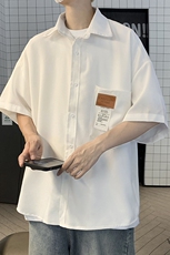 夏季港风衬衫外套工装短袖宽松半袖日系潮百搭中性轻薄H226/P35，男装衬衫，电商A221A