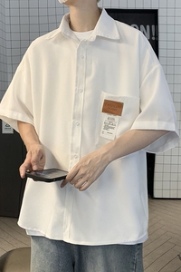 夏季 港风衬衫外套工装短袖宽松半袖日系潮百搭中性轻薄 H226/P35图片