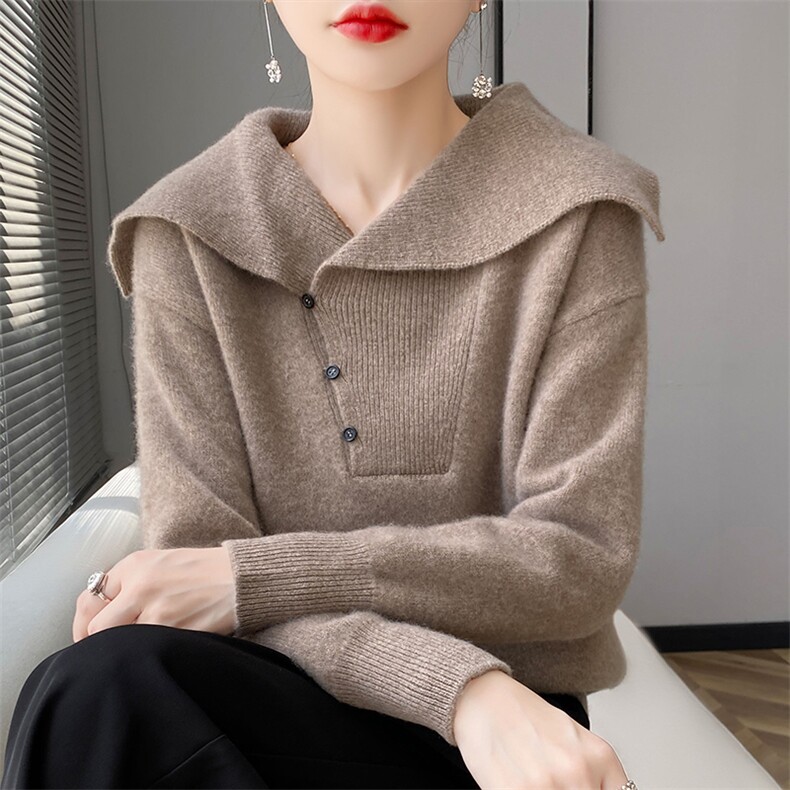 羊毛毛衣女秋冬新款宽松外穿时尚洋气套头长袖图片