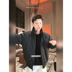 现货美式高街休闲夹克冬季三防立领纯色户外工装加厚棉服外套图片