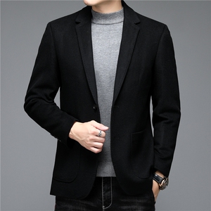 2021羊毛西服男西服领中年男士休闲潮流外套ALXB8201-P300图片