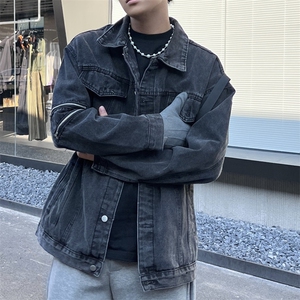 2024春秋牛仔外套男百搭水洗做旧休闲潮牌高街痞帅夹克JK1065-P85图片