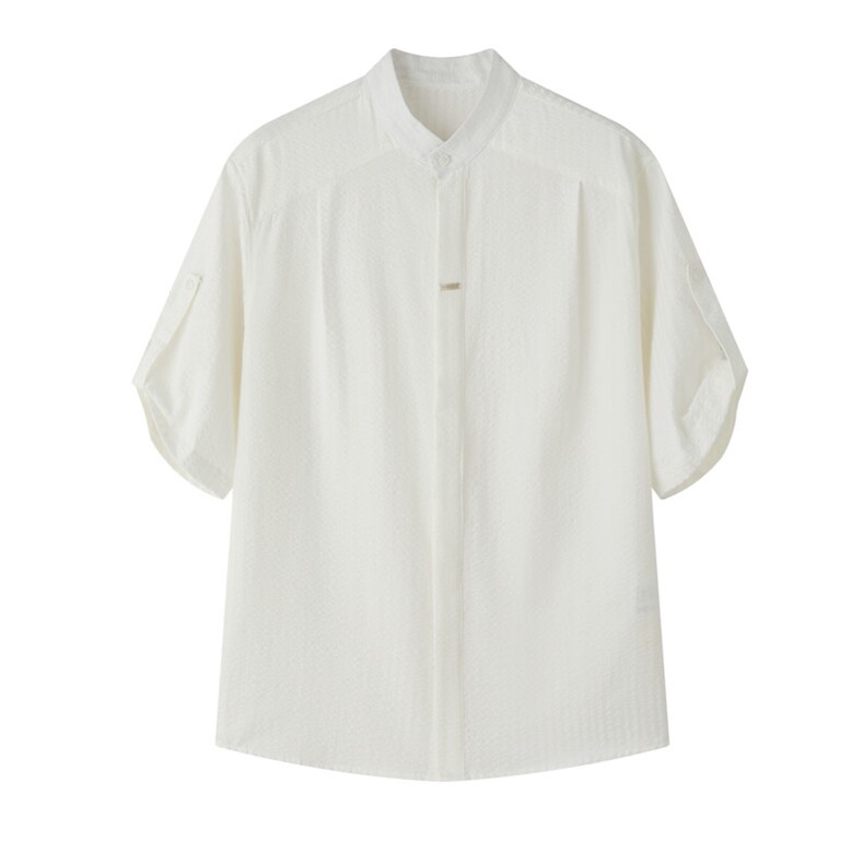 夏男立领条纹衬衫男休闲修身休闲衬衣小伙A236-82550-P60,男装衬衫,电商A236