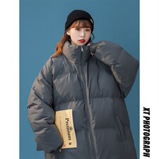2025冬装纯色百搭款中性风立领棉衣加厚外套A125-Y291-P105女类，男装棉衣，电商A125