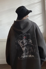 连帽卫衣男秋季高街宽松百搭美式复古痞帅落肩外套JK22331p75控88，男装卫衣，星座605(原A050)
