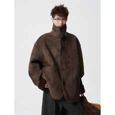706-LK1111-P118特P现货冬季美式皮毛一体麂皮绒保暖棉服外套，男装棉衣，星座706