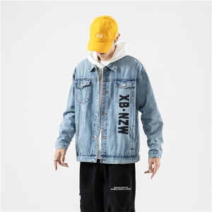 JK821-p80 M-5X无影墙ins牛仔夹克绣花破洞大码男日系CITYBOY图片