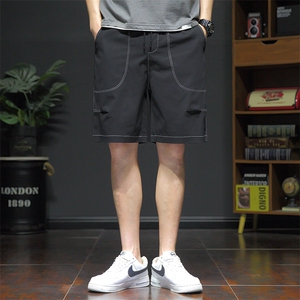夏季新款短裤男宽松潮流港风百搭休闲五分裤运动短裤327-P20控48图片
